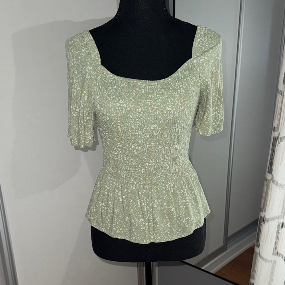 Floral Green Women's Top